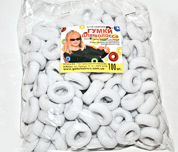 Гумки для волосся звичайні упаковка 100 шт Київ - фото 1