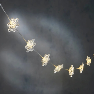 Гірлянда Luca Lighting Сніжинка, струна, 1,3 м, класична біла, 10 LED 2AA, таймер (8720967822874) Вінниця - фото 1