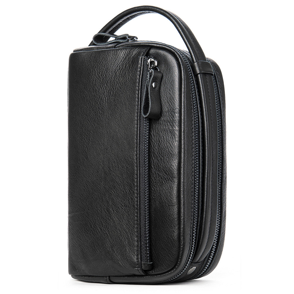 Барсетка мужская кожаная 20348 Vintage Черная Киев - изображение 4