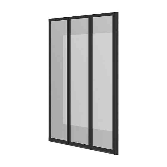 Шторка на ванну трехэлементная Style 1000х1500мм (right) black matt, стекло 4мм clear Киев