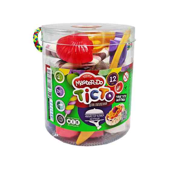 Креативна творчість "Тісто для ліплення "Master Do" TMD-01-06, 12 кольорів Вінниця