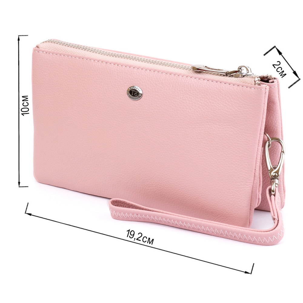 Вместительный клатч на два отделения женский ST Leather 19250 Розовый Киев - изображение 10