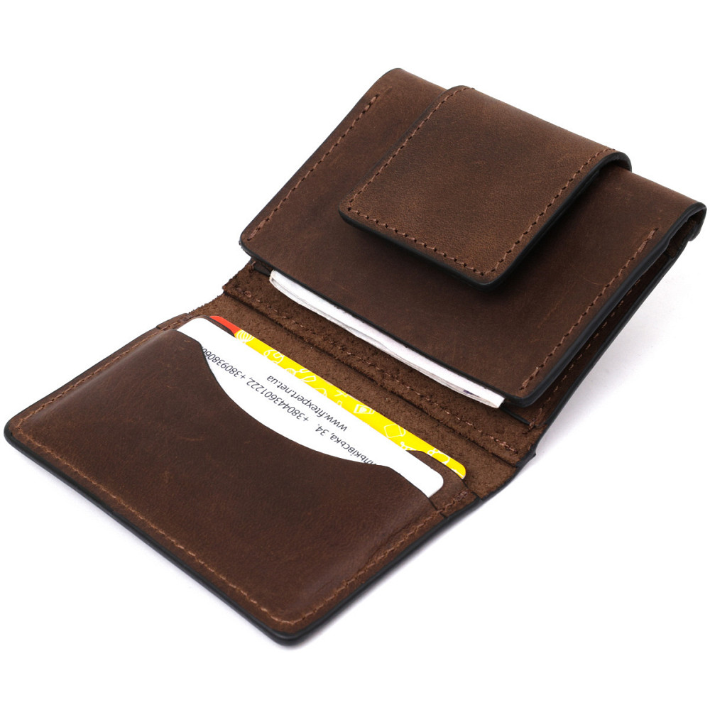 Мужская кожаная визитница GRANDE PELLE 11362 Коричневый Киев - изображение 6