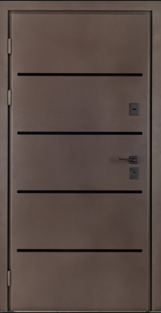 Дверь входная Гермес Форест 032 RAL 156 / ПВХ Дуб темный + молдинг 860х2050 мм Киев