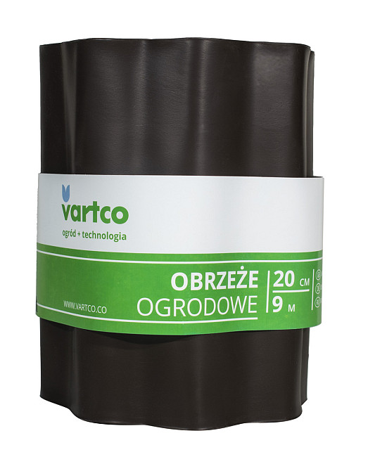 Бордюрна стрічка 20 см 9 метрів коричнева VARTCO (Польща) пластикова Дніпро - фото 1