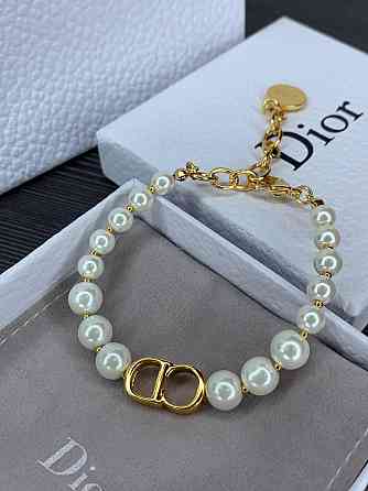 Діор браслет перлини │ Брендовий браслет Діор │ Dior, позолота Одеса