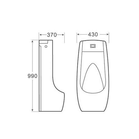 Пісуар підлоговий Qtap Scorpio з ІЧ-датчиком автоматичного змиву 430х370х990 White QT1488101HW Київ