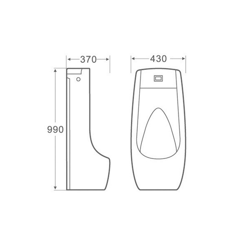 Пісуар підлоговий Qtap Scorpio з ІЧ-датчиком автоматичного змиву 430х370х990 White QT1488101HW Київ - фото 2