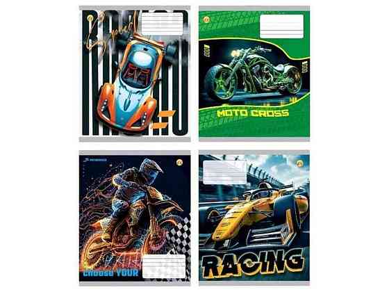 Зошит в косу лінію 12арк. 25шт/уп Тверда 43112 АВТОМОТО ТМ ТЕТРАДА Київ