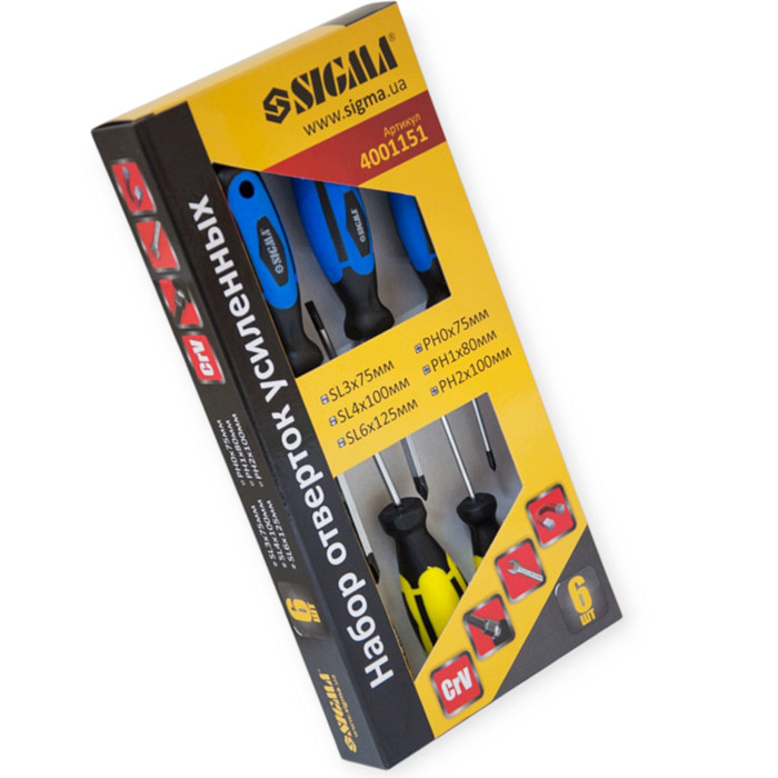 Набір викруток 6 шт магнітні - шліць 3,4,6 мм; хрест 3,5,6мм посилені під ключ Мукачево - фото 2