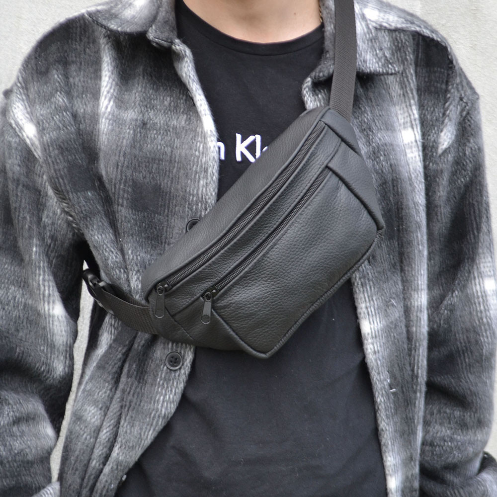 Стильная сумка бананка мужская кожаная коричневая Поясная нагрудная сумка натуральная кожа Киев - изображение 8