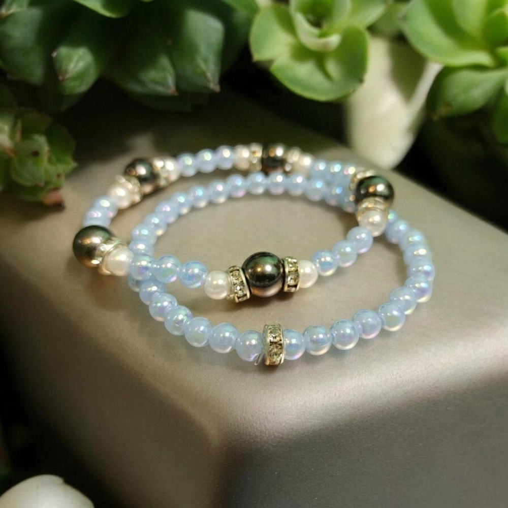 Браслет біло-блакитний Одеса - фото 5