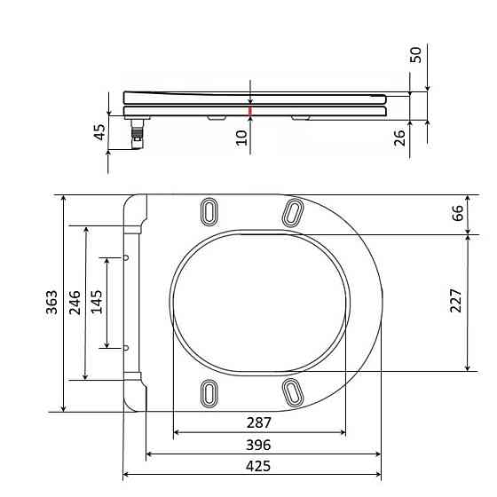 Сидіння для унітаза Qtap (Robin 490) 425x363x50 мм, Matt Black, з мікроліфтом Slim Duroplast, Quick Release QTSC179MB48676 Київ