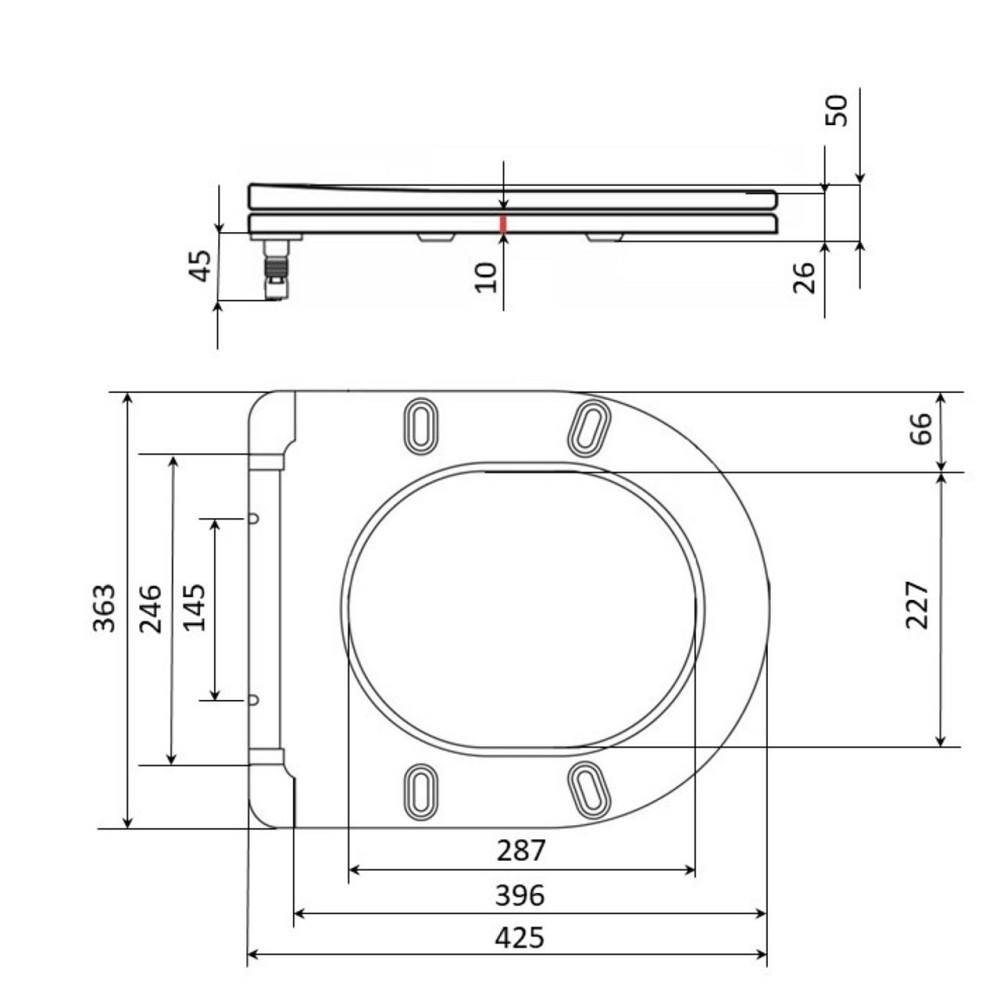 Сидіння для унітаза Qtap (Robin 490) 425x363x50 мм, Matt Black, з мікроліфтом Slim Duroplast, Quick Release QTSC179MB48676 Київ - фото 2