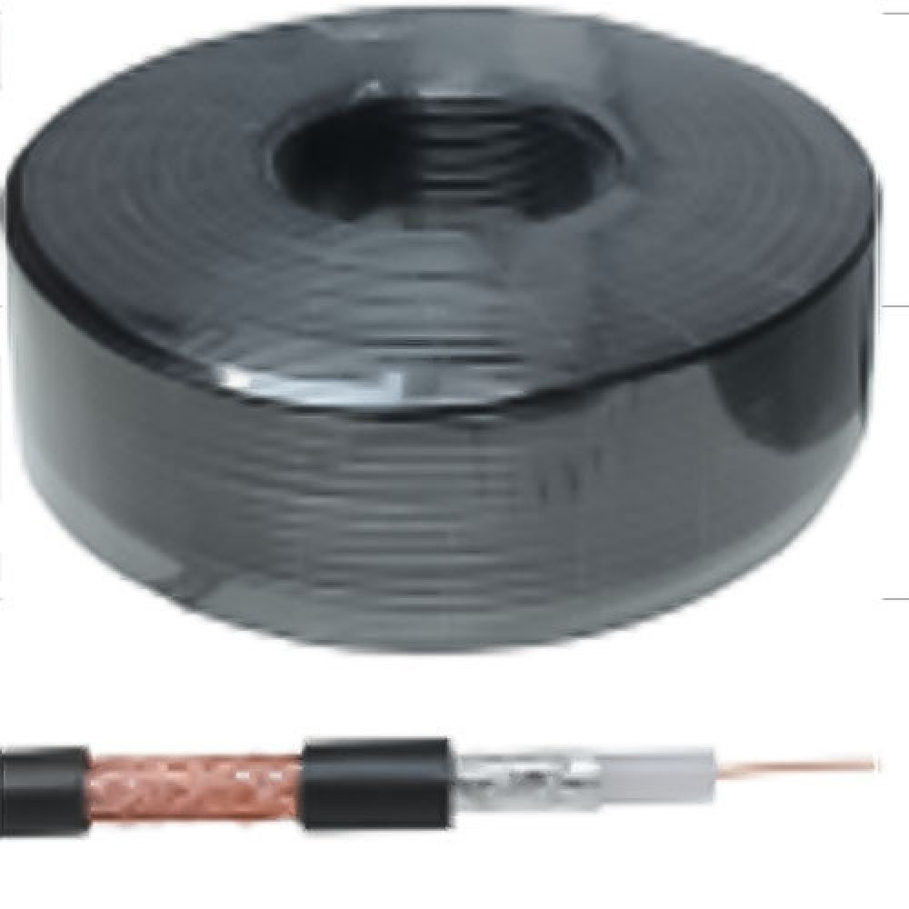 Кабель коаксіальний RG-59 одножильний, мідний (обплетення 96%) діам.-6мм, чорний Полтава - изображение 1