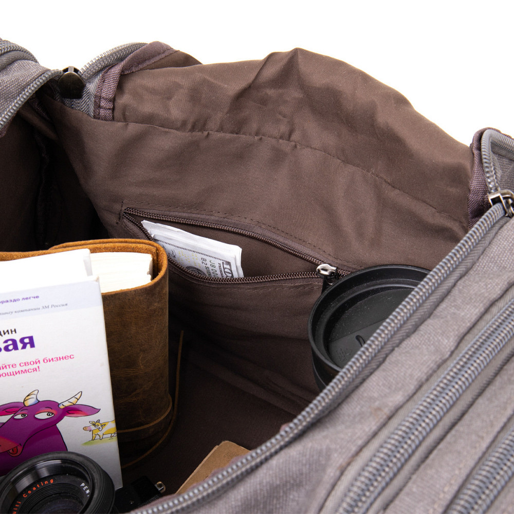 Дорожня сумка текстильна Vintage 20665 Сіра Київ - фото 6