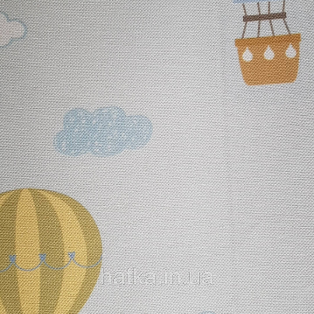 Шпалери вінілові на флізеліні AdaWall Ada Kids метрові дитячі повітряні кулі хмарки веселка на блакитному Київ - фото 4