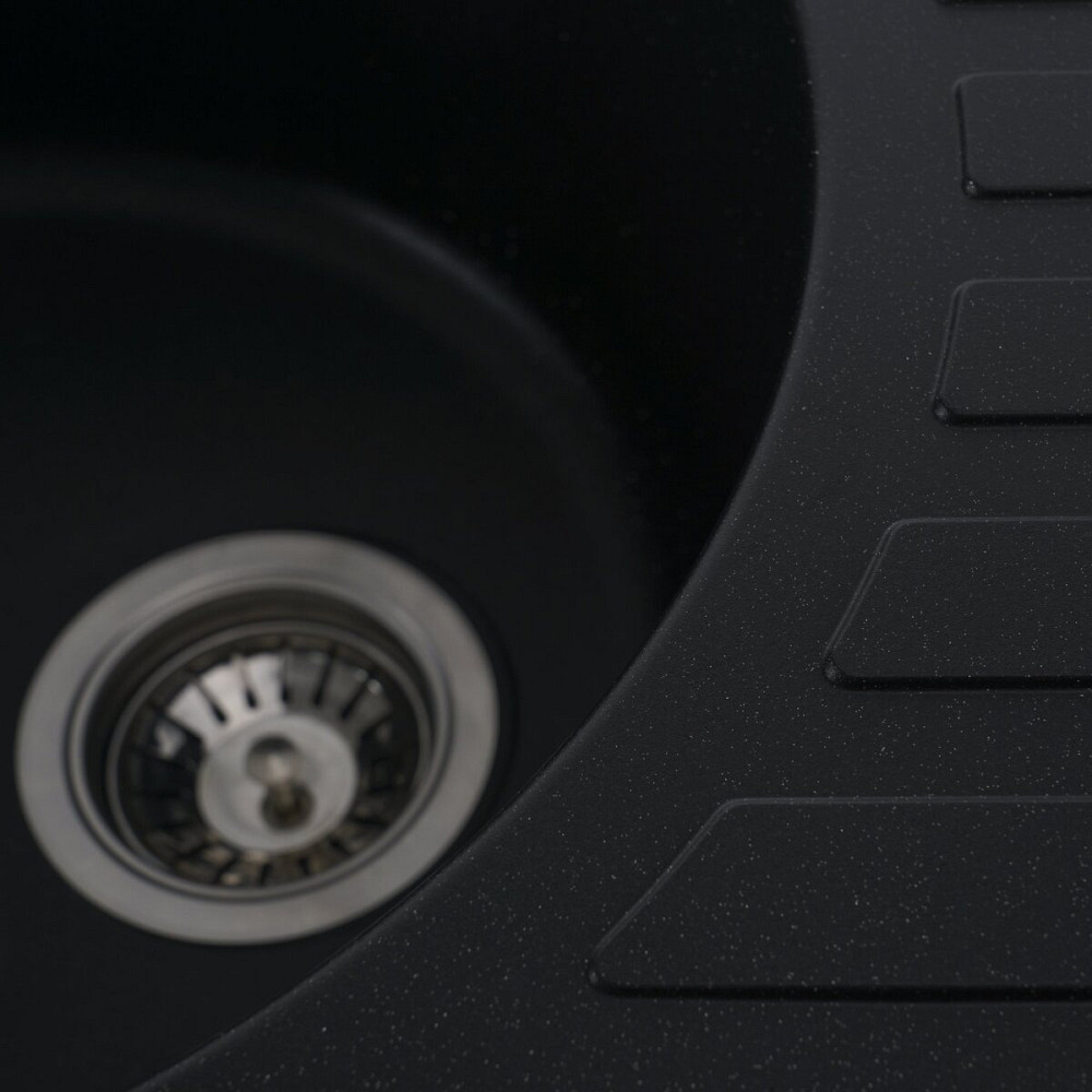 VALESO Гранітна мийка для кухні VALESO SOUL 6250 матова Чорний металік Коломия - фото 3