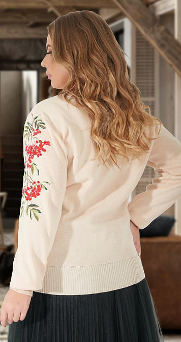 Свитер с красивой вышивкой большой размер (50-52) Киев - изображение 3