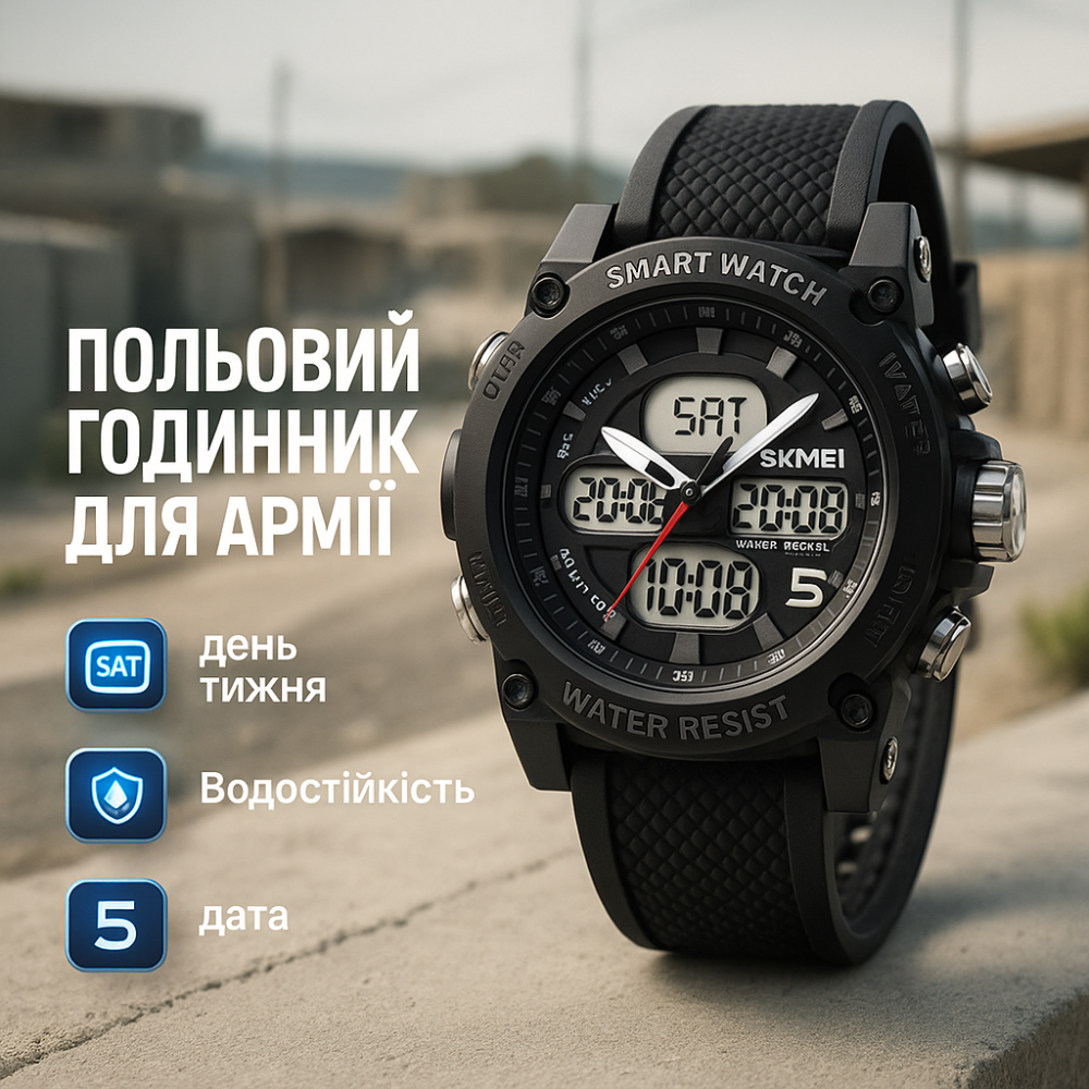 Модные наручные электронные часы SKMEI 2065BKWT, Водонепроницаемое часы Оригинальные мужские EP-81 Львов - изображение 19