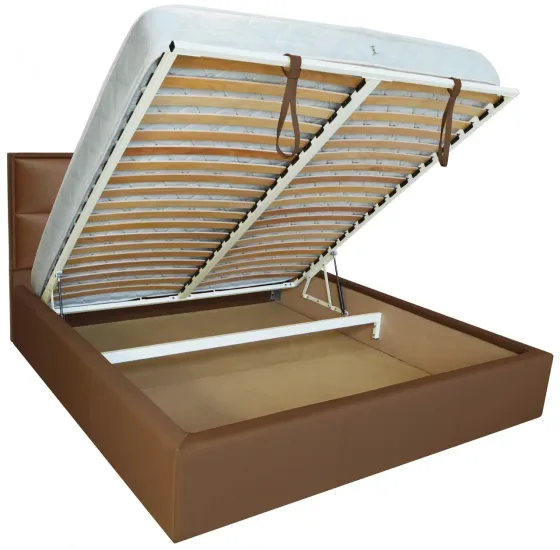 Ліжко Двоспальне Sheffield Comfort 160 х 190 см Fly 2213 A1 З підйомним механізмом та нішою для білизни Світло-коричневий Київ