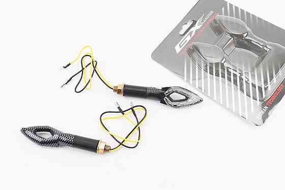 Поворот діодний LED СТРЕЛА з отвором КАРБОН, 2шт Київ