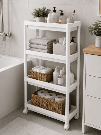 Этажерка 4-х ярусная Violet House 6014 Long Shelf WHITE 54х18х91 см (7040715) Киев