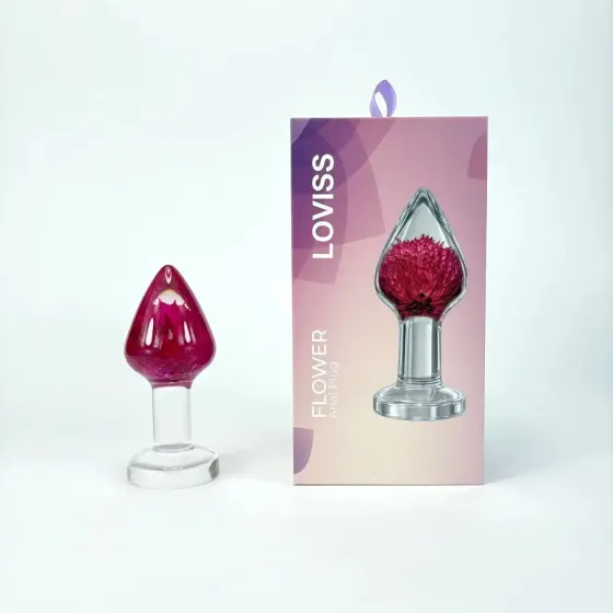 Розкішна анальна пробка Loviss Gomphrena Globosa Anal Plug зі справжнім амарантом усередині Львів