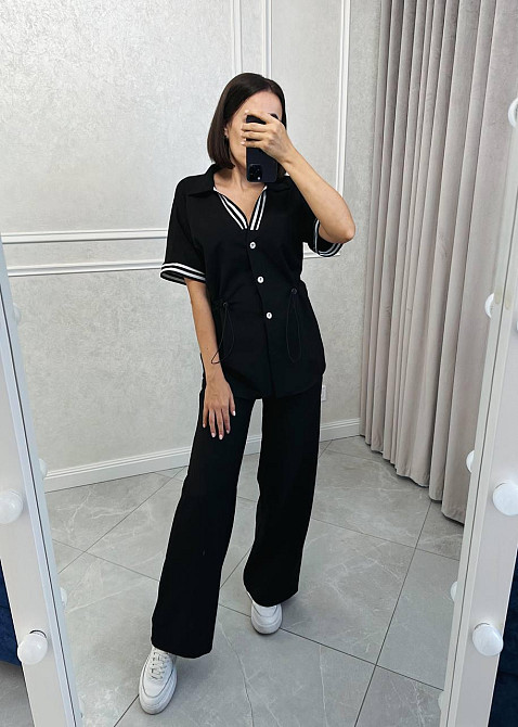 Женский костюм двойка: пиджак и штаны с лампасами в стиле спорт шик турецкий тиар Одесса - изображение 3