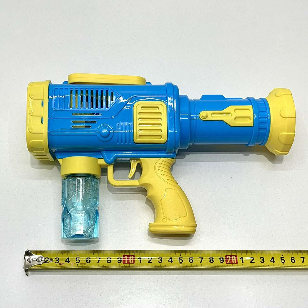 Пістолет для запуску мильних бульбашок світло запаска 26 см Жовто-синій (9835-3) Чернігів - фото 3