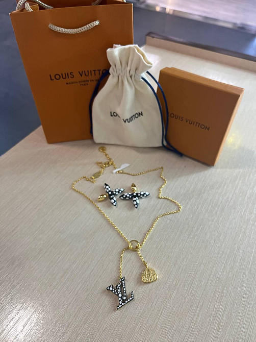 Луи Виттон комплект / Louis Vuitton сережки та кольє Одеса - фото 2
