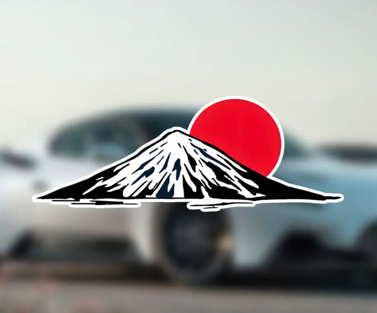 Виниловая наклейка Mount Fuji – декоративная наклейка с горой Фудзи и красным солнцем, 1 шт Киев - изображение 1