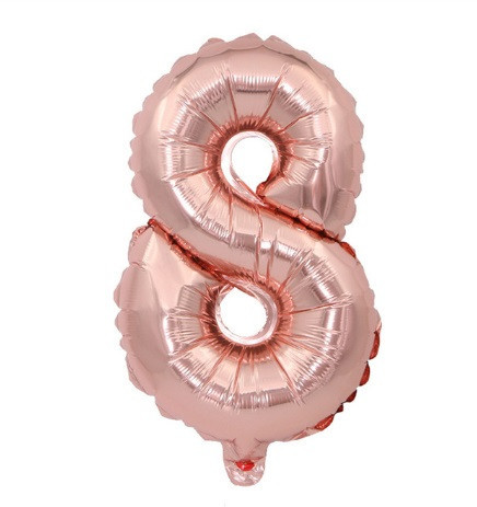 Кулька цифра 8 фольгована 32 дюйма рожеве золото Київ - фото 1