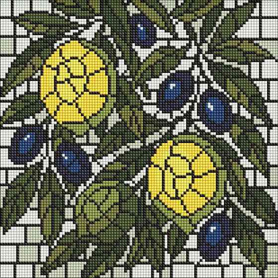 Алмазна мозаїка "Вітраж. Лимони" ©art_selena_ua AMO8349, 30х30 см Вінниця