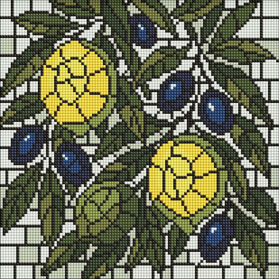 Алмазна мозаїка "Вітраж. Лимони" ©art_selena_ua AMO8349, 30х30 см Вінниця - фото 1