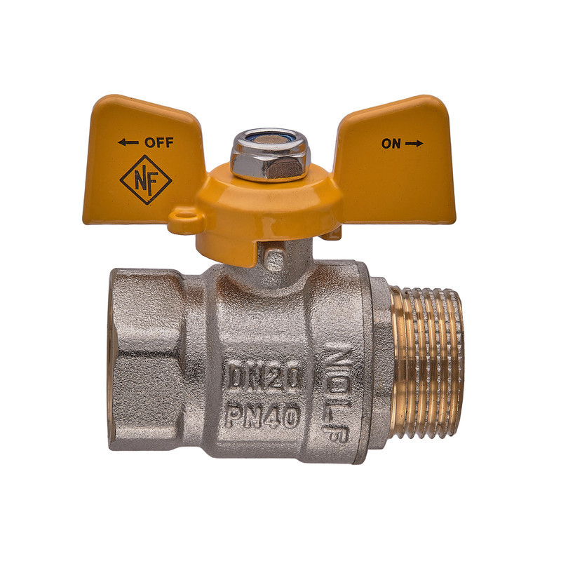 Кран кульовий Nolf classic NFC.722-08-3/4" FM ГШМ YELLOW, ручка "метелик" жовта (NF3130) Київ - фото 3