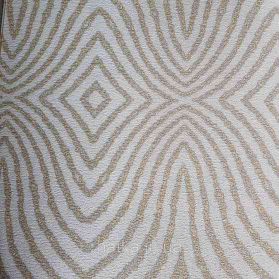 Шпалери метрові вінілові на флізелін 24 Carati Cristiana Masi абстракція смуги золотисті хвилі на рожевому 3д Київ