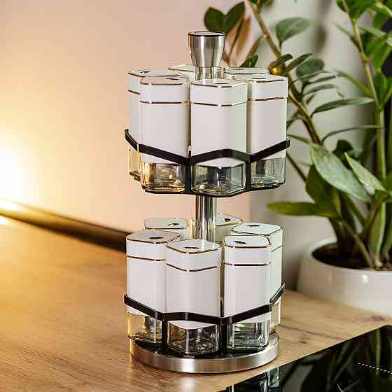 Карусель для спецій 12 шт, 120 мл, біла Київ