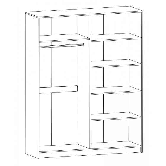 Шкаф 4Д Арамис – Ш1600 х В2034 х Г512 мм – Венге + Дуб крафт белый Львов