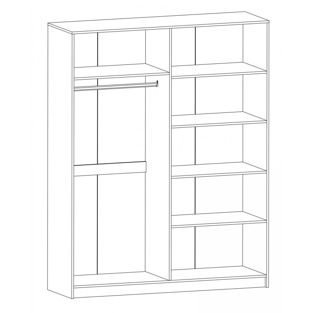 Шафа 4Д Араміс - Ш1600 х В2034 х Г512 мм - Венге + Дуб крафт білий Львів - фото 2