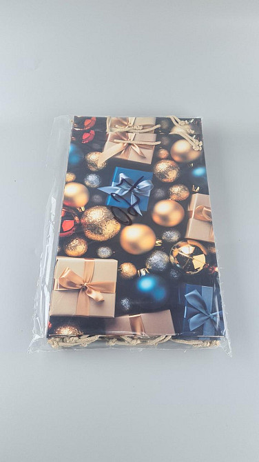 Великий паперовий пакет вертикальний 25/37/8 новорічний -027 (12 шт.) Харків - фото 2