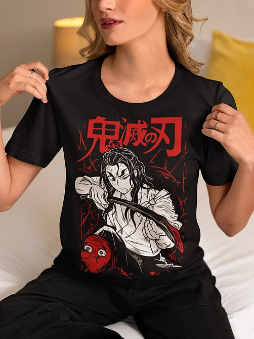 Футболка для мальчика аниме Истребитель демонов оверсайз (рост от 165 до 180 ) Черний AnimeJ0165m Днепр - изображение 3