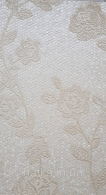 Шпалери вінілові на флізеліні AdaWall Signature1.06х10 квіти гілки листя структурне золотисте пісочні 3д Київ - фото 1