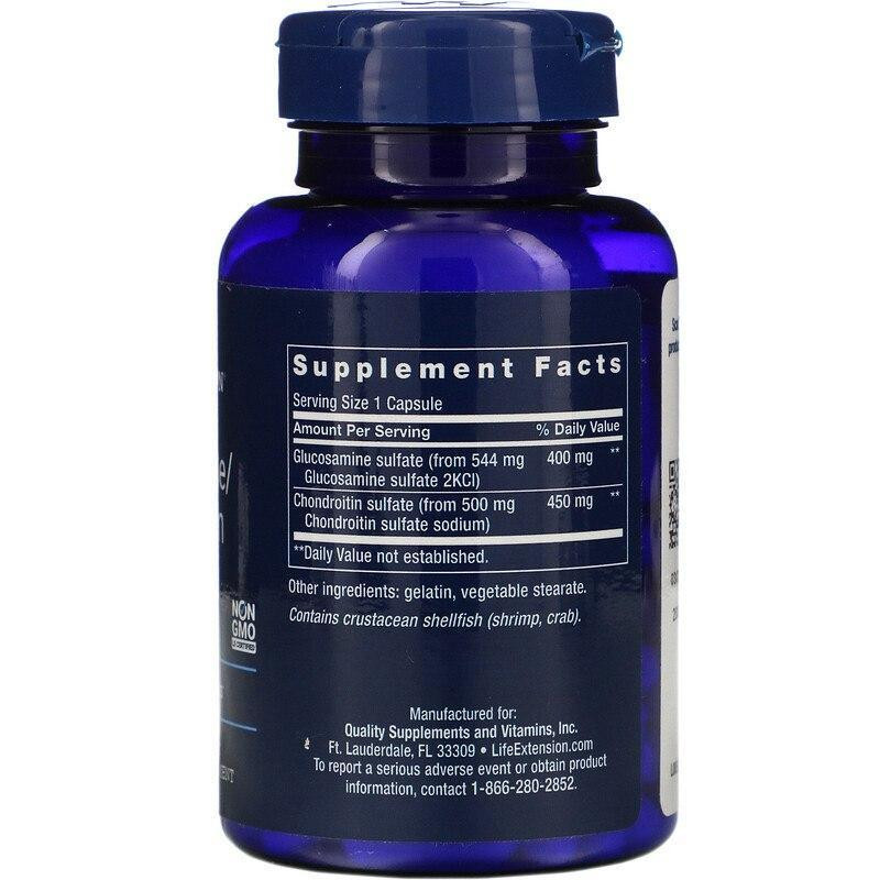 Глюкозамин хондроитин Life Extension Glucosamine/Chondroitin 100 капсул Киев - изображение 2