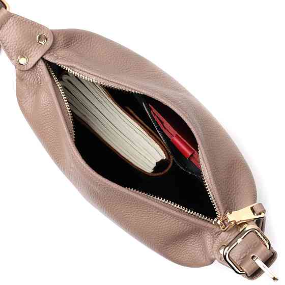 Практична жіноча сумка з однією довгою ручкою з натуральної шкіри Vintage 22306 Бежева Київ