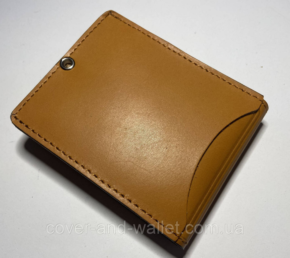 Шкіряна обкладинка СБУ з шевроном і кишенею (жовта) Київ - фото 6