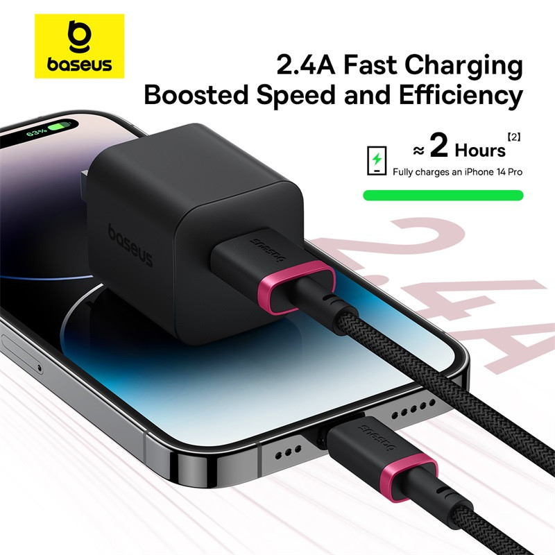 Кабель Baseus Dura Series Fast Charging Cable USB to iP 2.4A 1m Red+Black Одеса - фото 6