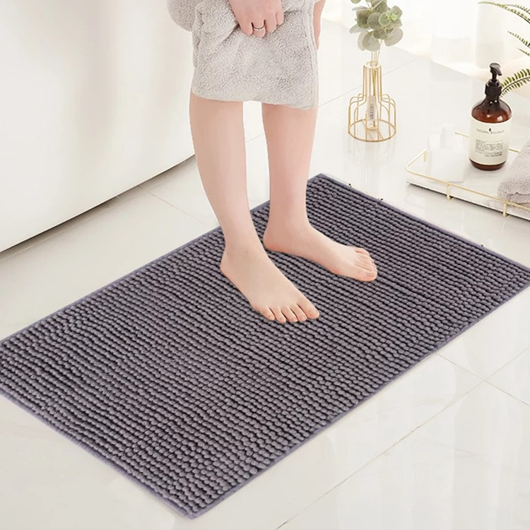 Коврик для ванны и душа из мягкого длинного ворса Bathlux нескользящий, прорезиненный Серый Каменец-Подольский - изображение 1