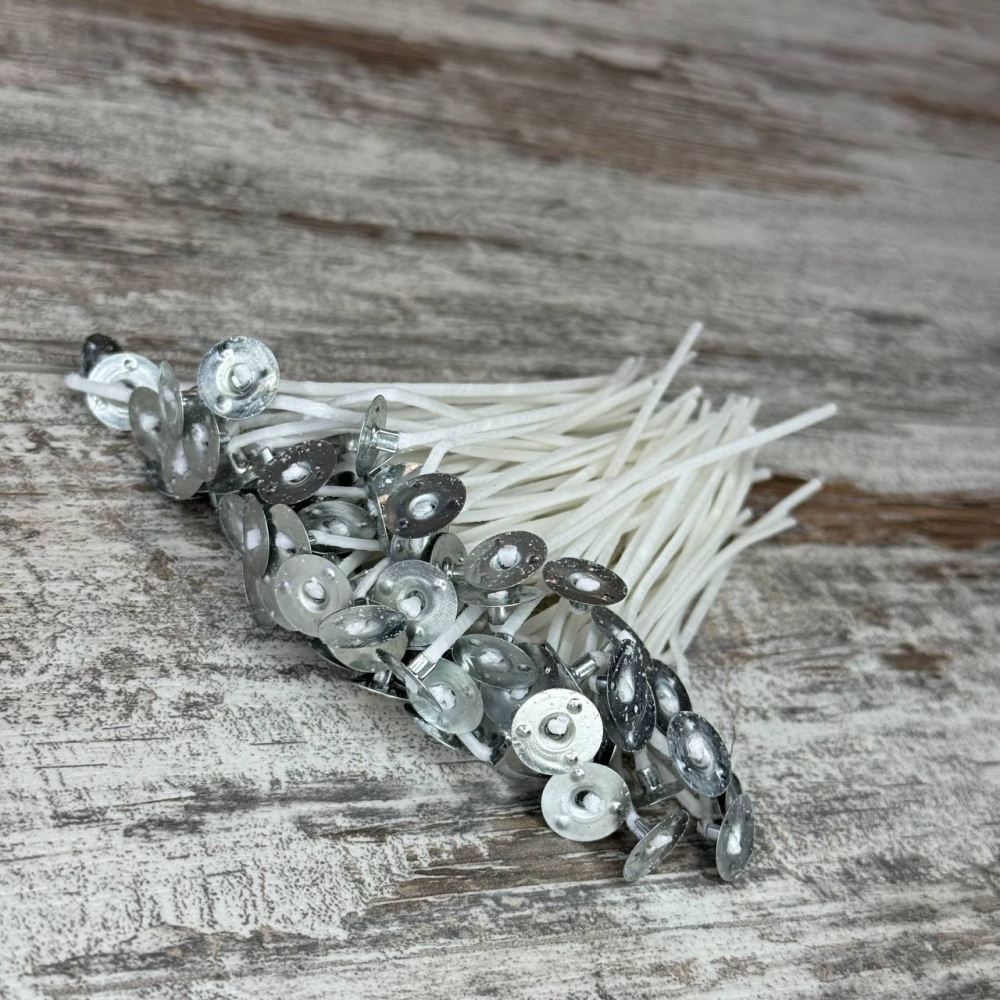 Фитиль вощеный для свечей 10 см, с держателем, 100 шт, для изготовления свечей, DIY Киев - изображение 4