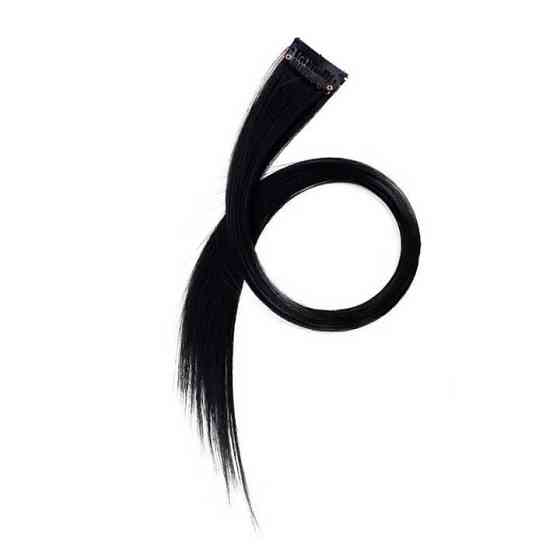 Накладне пасмо волосся кольорове на шпильках 60 см Чорний Вінниця